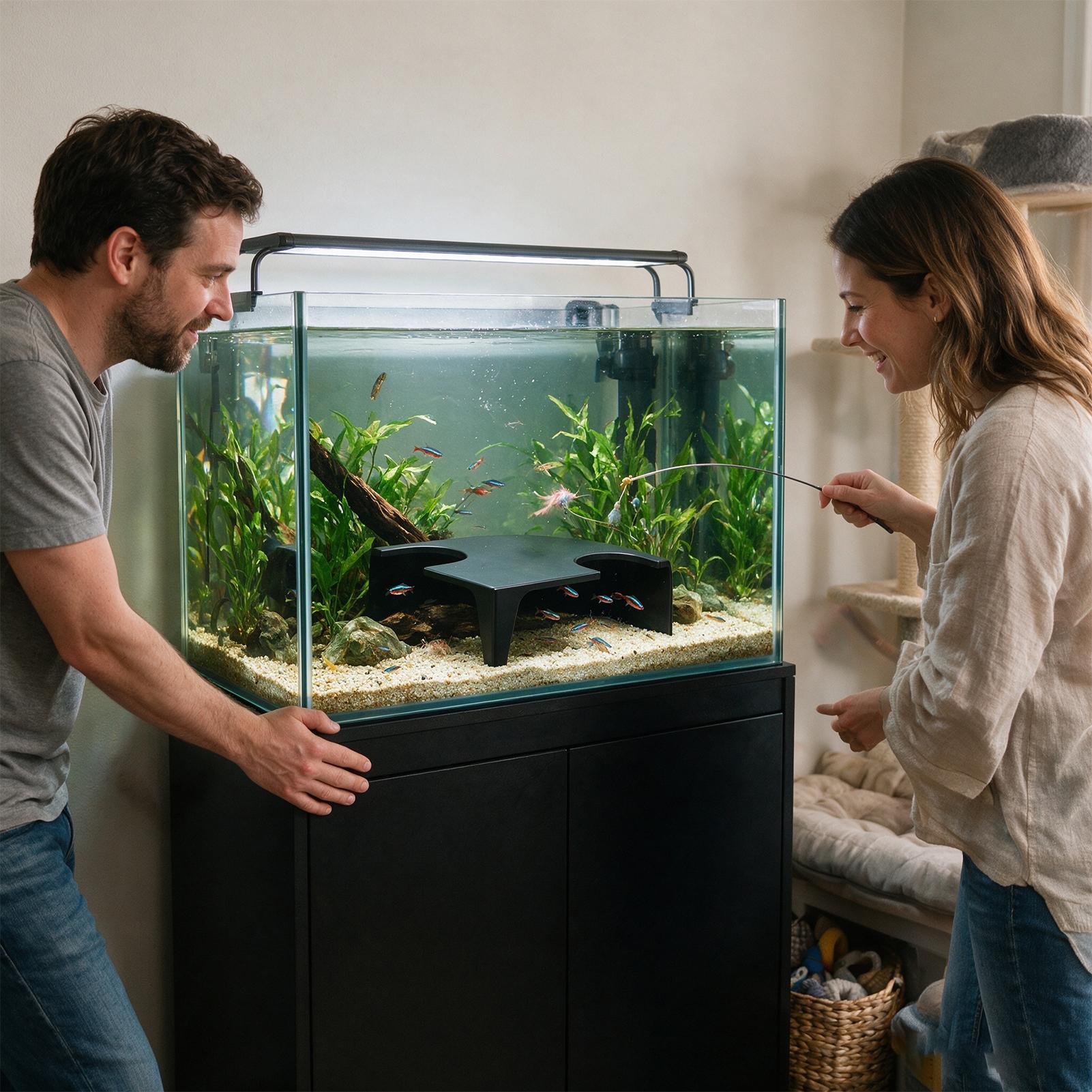 Non Planted Aquarium Fish - Aquarium Cave Corner Small Double-Opening Non-Slip