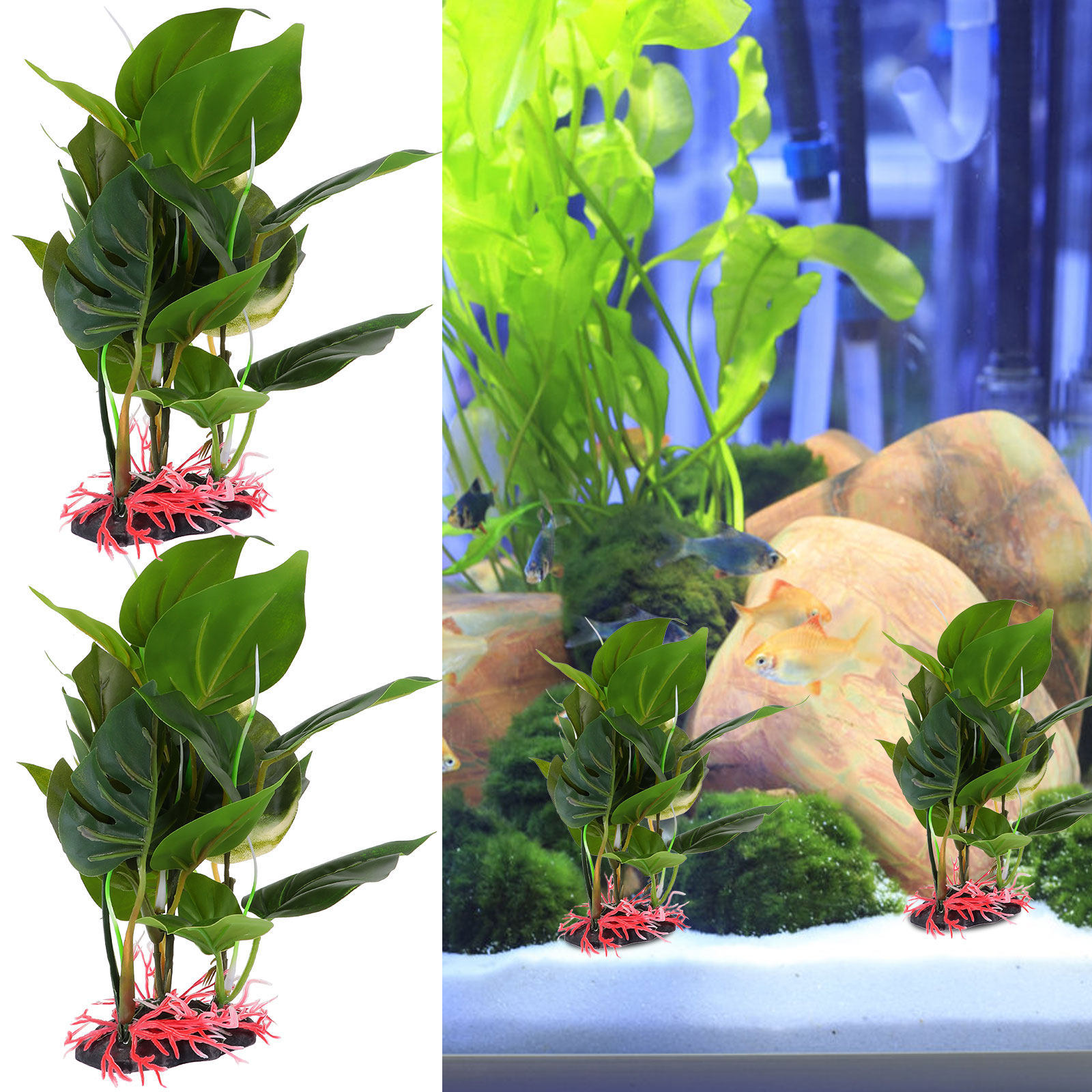Lifelike Artificial Green Plan - Non Planted Aquarium Fish recension och pris